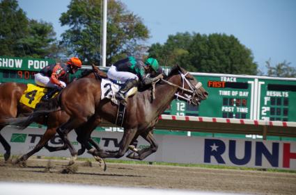 Fire's Finale, with Hector Diaz in the irons, ran in race 3 at Monmouth Park on September 7, 2020