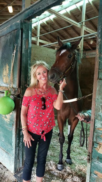 Giuliana Vee with Kaki at Monmouth Park on August 25, 2019