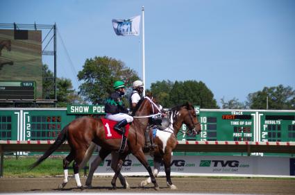 Highwaytwentyseven, with Antonio Gallardo in the irons, runs in race 5 at Monmouth Park on September 7, 2020