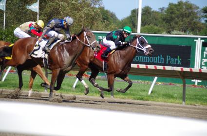 Highwaytwentyseven, with Antonio Gallardo in the irons, runs in race 5 at Monmouth Park on September 7, 2020