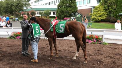 Smarty Cat makes her debut in race 6 at Monmouth Park on August 23, 2019 (Chris Driscoll)