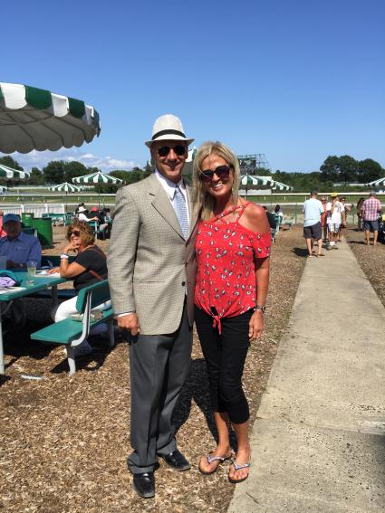 Kenwood Racing Annual Picnic at Monmouth Park - August 25, 2019 - Kelly Breen with co-owner Kaki